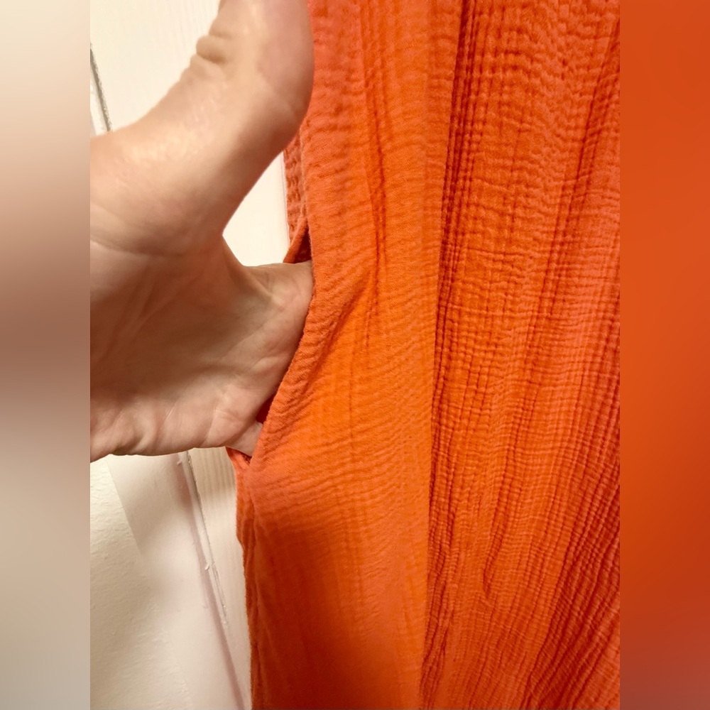 Orange Sleeveless Maxi Dress - Picture 2 of 6